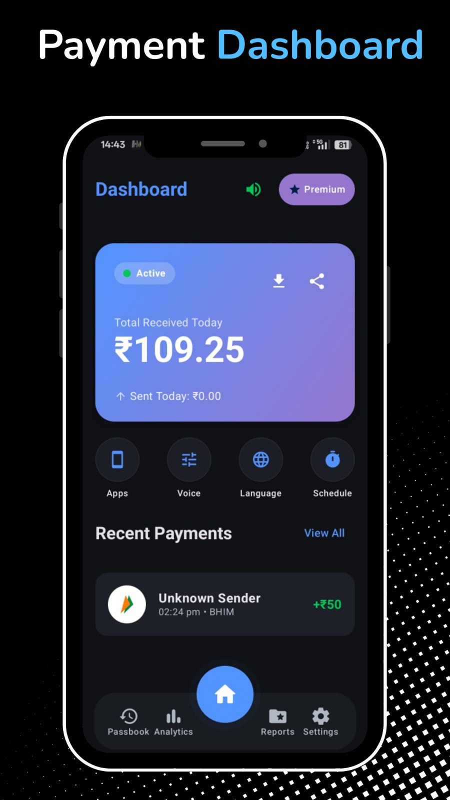 Payment Dashboard screenshot