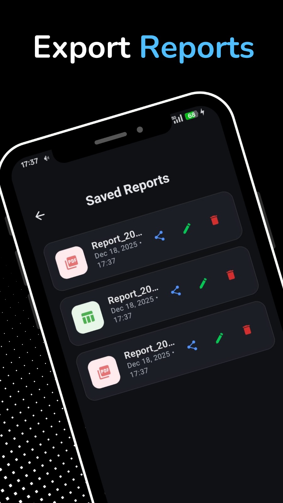Export Reports screenshot